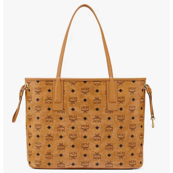 NWT MCM Reversible Liz Shopper Tote in Cognac Visetos - Medium - Picture 8 of 8